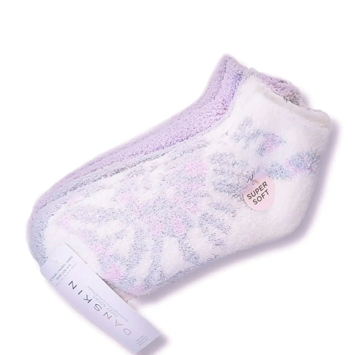 Danskin 4-Pack Ultra Soft Plush Fleece Tie-Dye Swirl Low Cut Cozy Socks 2