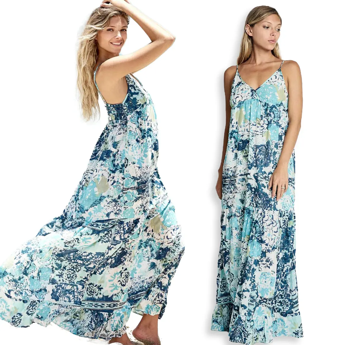 Debbie Katz Women's Talulah Boho Tired Maxi Dress Swim Cover-Up 1