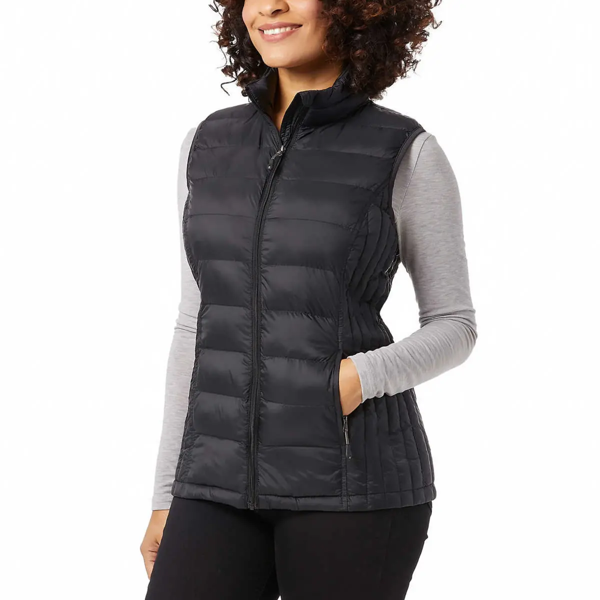 32 Degrees Quilted Stand-Up Collar Lightweight Warmth Full Zip Vest 1