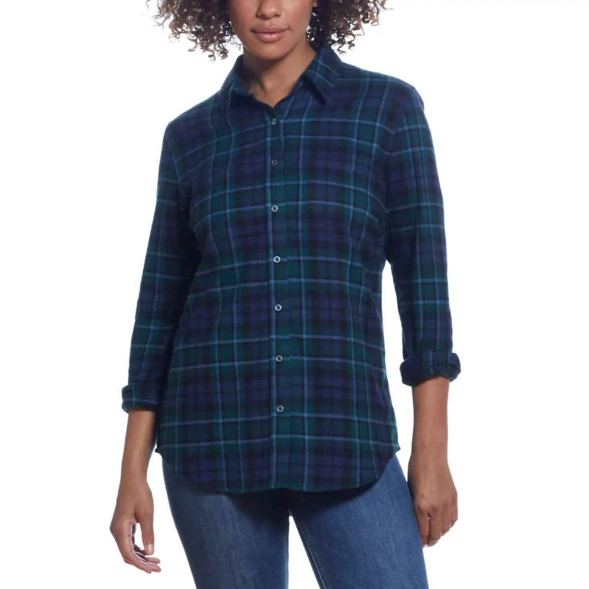 Weatherproof Vintage Women's Lightweight Super Soft Flannel Button Fron Shirt 6