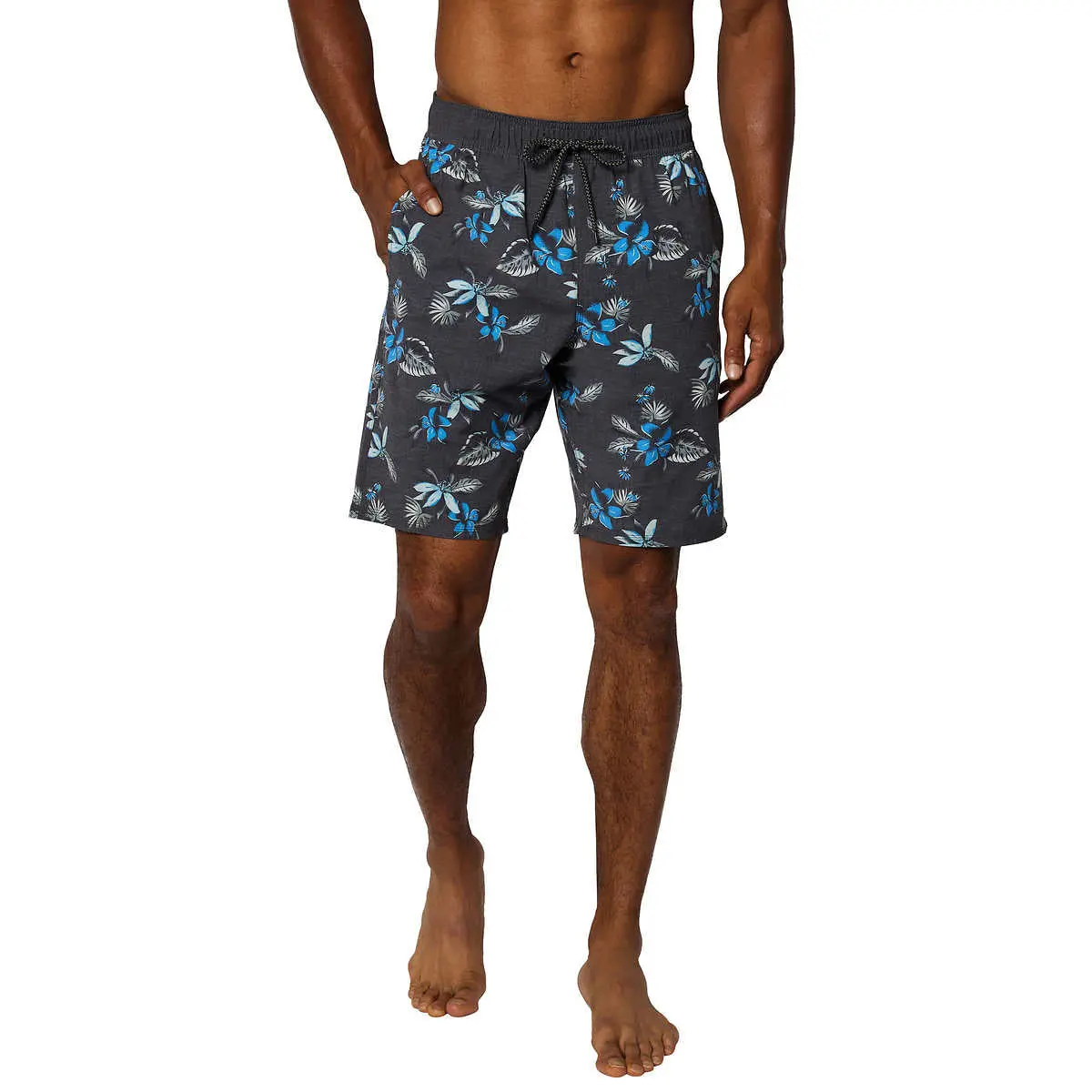 Hang Ten Men's Floral Print 10" Inseam Beach Pool Swim Shorts 1