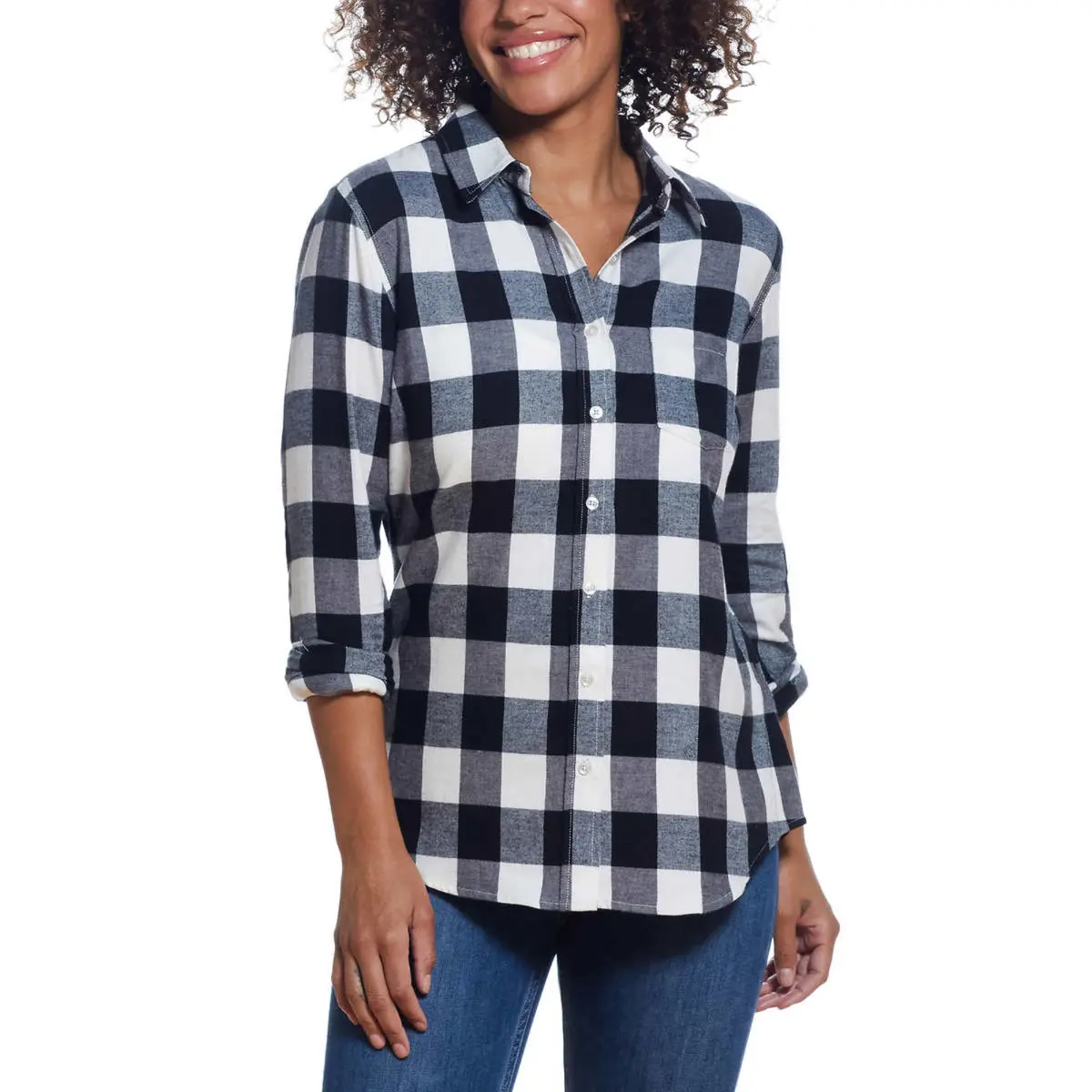 Weatherproof Vintage Women's Lightweight Super Soft Flannel Button Fron Shirt 1
