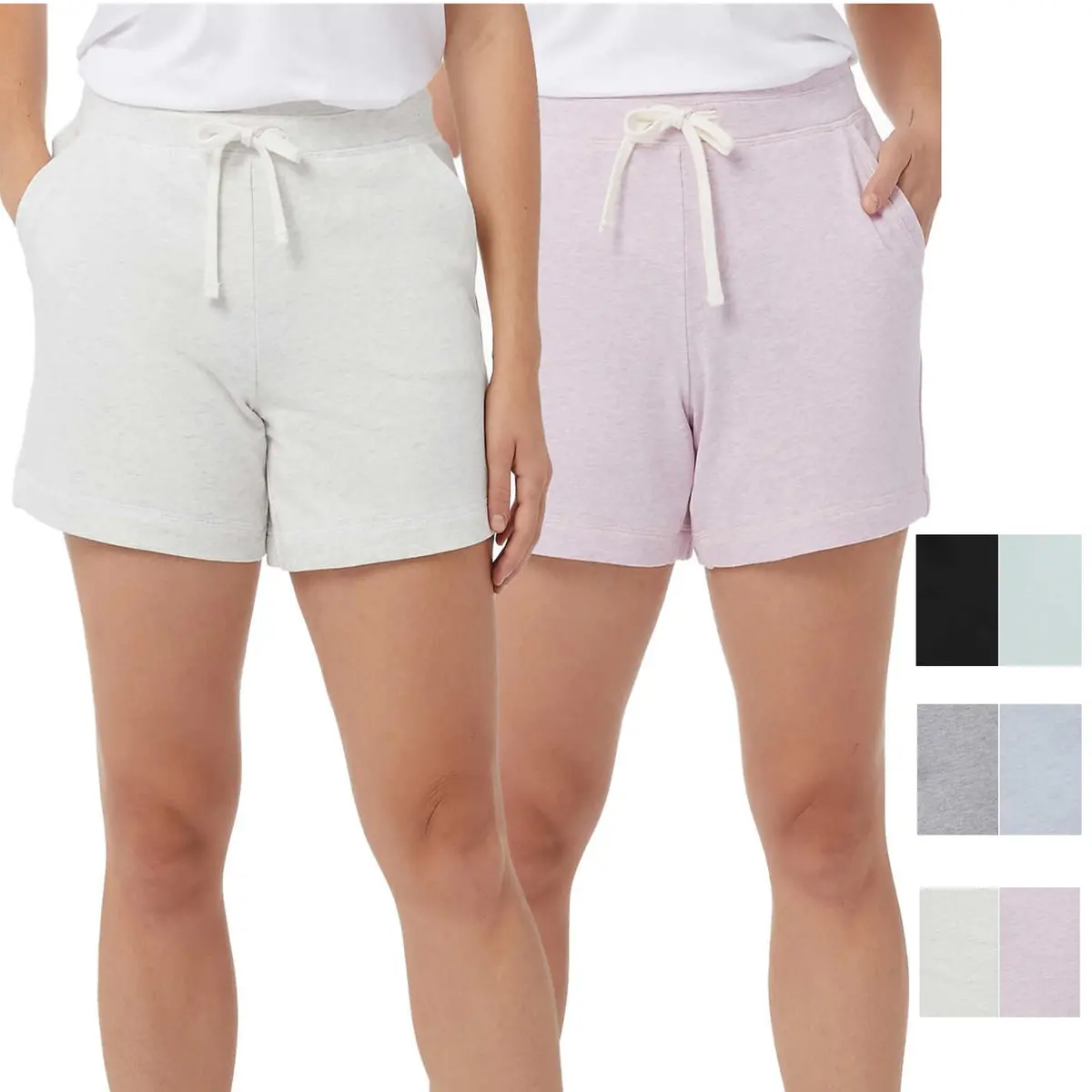 32 Degrees Women's 2-Pack Ultra-Soft Cotton Blend Jersey Casual Active Shorts 1
