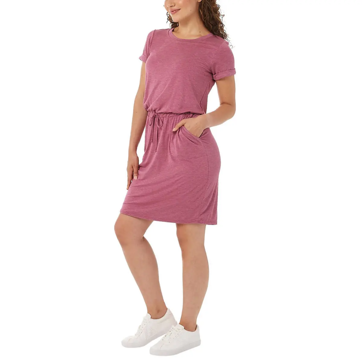 32 Degrees Women's Soft Lux Ruched Waist 4-Way Stretch Mini Dress 1