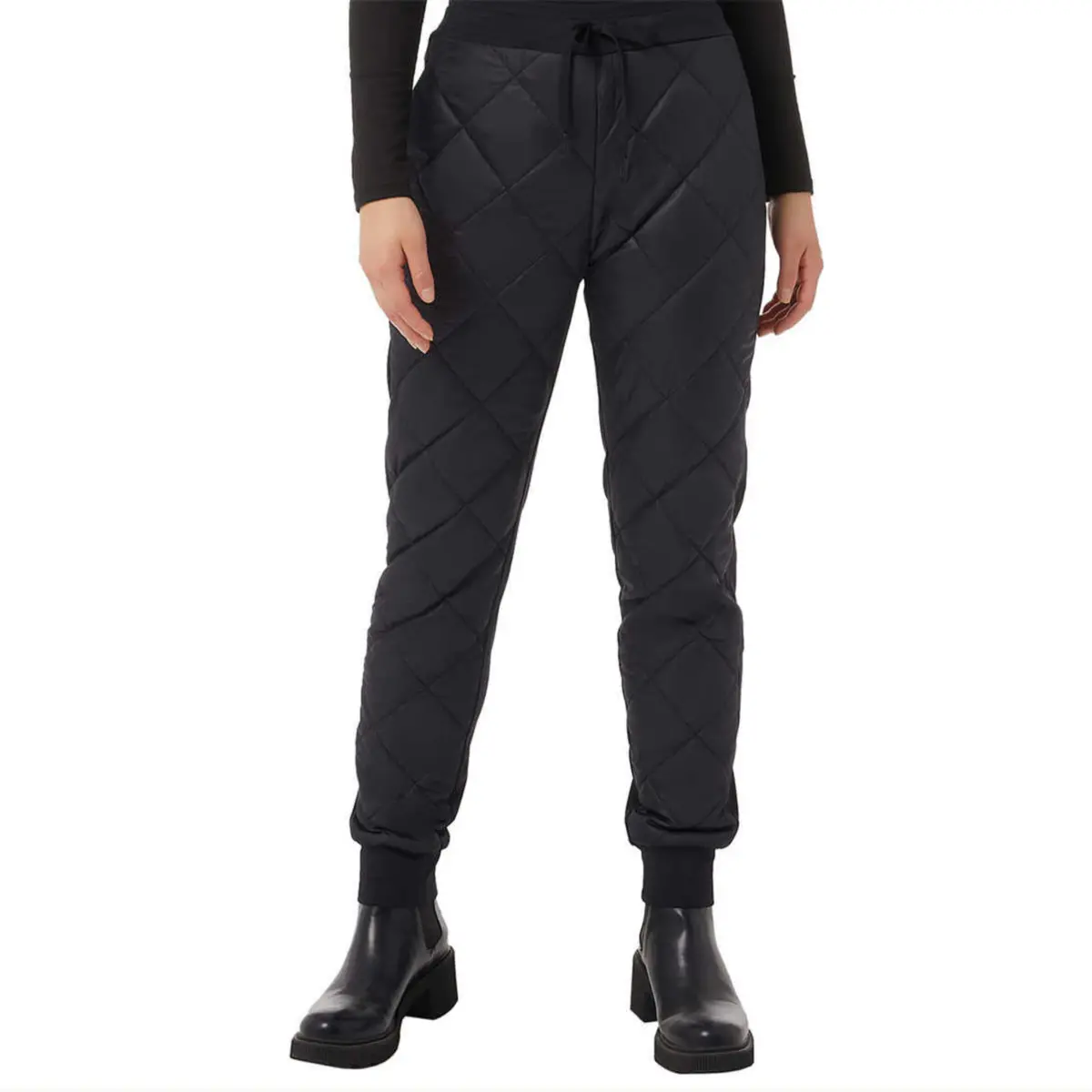 32 Degrees Women's Super Soft Stretch Comfort Pants Insulated Front Quilted Joggers 1