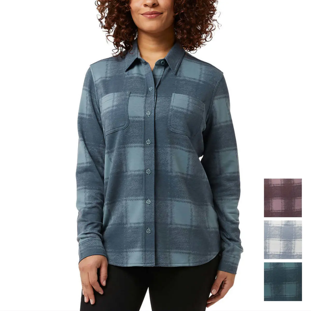 32 Degrees Women's 4-Way Stretch Soft Button-Up Shirt 1