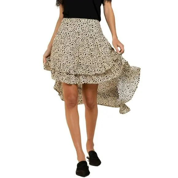 Pol Asymmetrical Ruffle Hem Leopard Print Mini Skirt 1