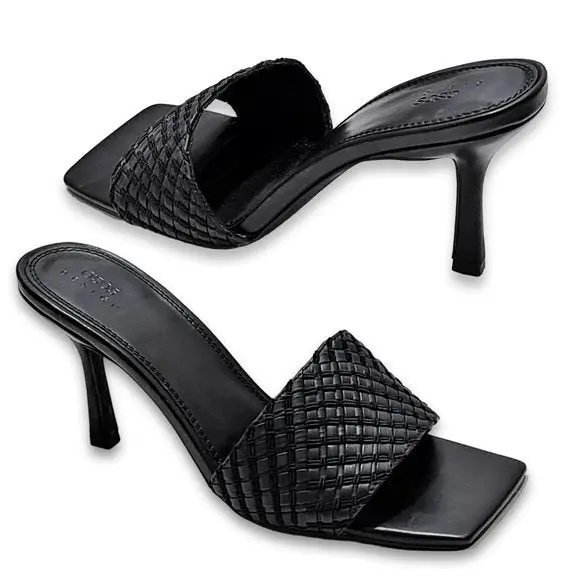Asos Woven Mules Slide On Sandals Heels 1