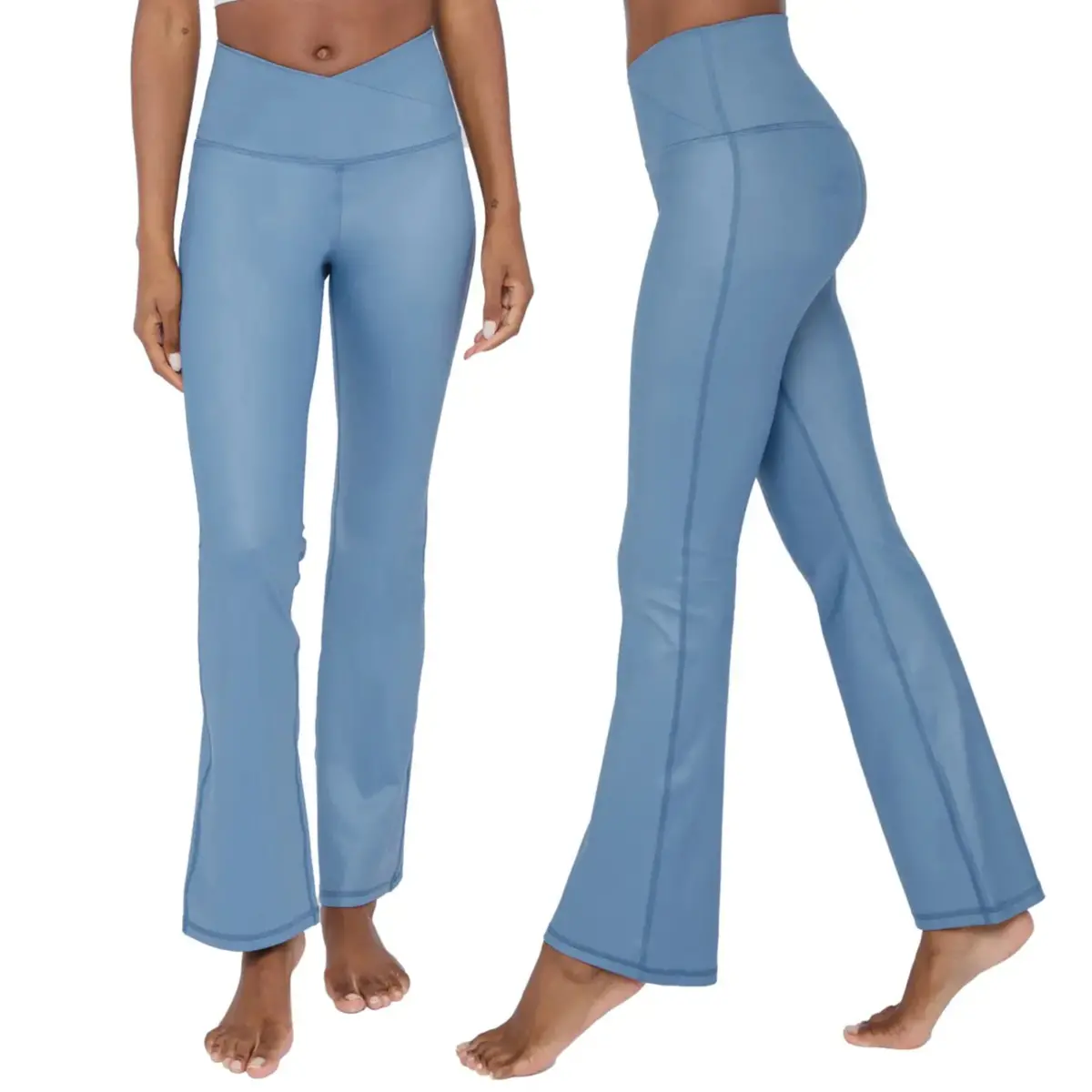 90 Degree By Reflex Women's High Rise Tummy Control Flared Leg Athletic Yoga Pants 1