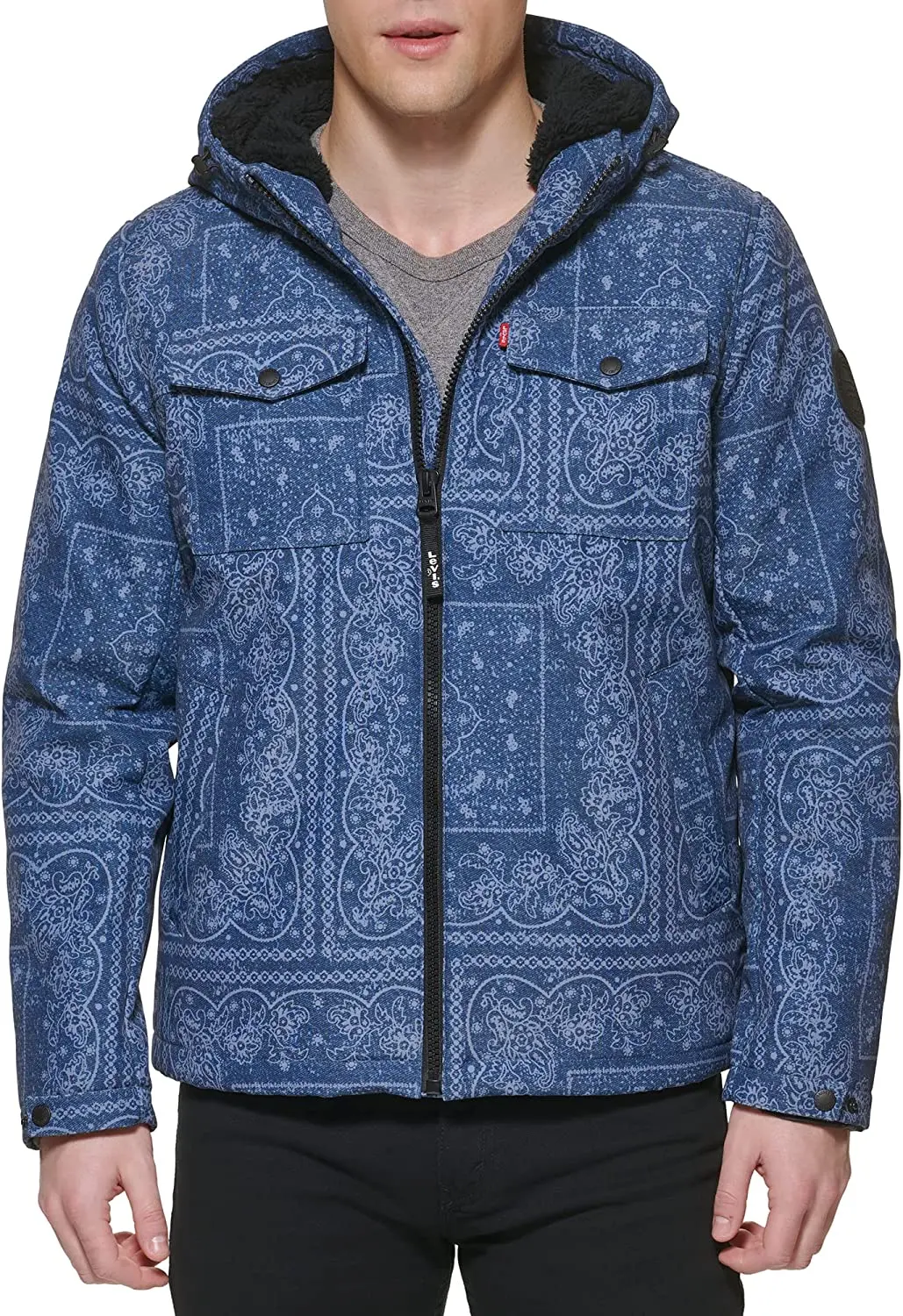 Levi's Men's Soft Shell Two Pocket Sherpa Lined Hooded Trucker Jacket 1