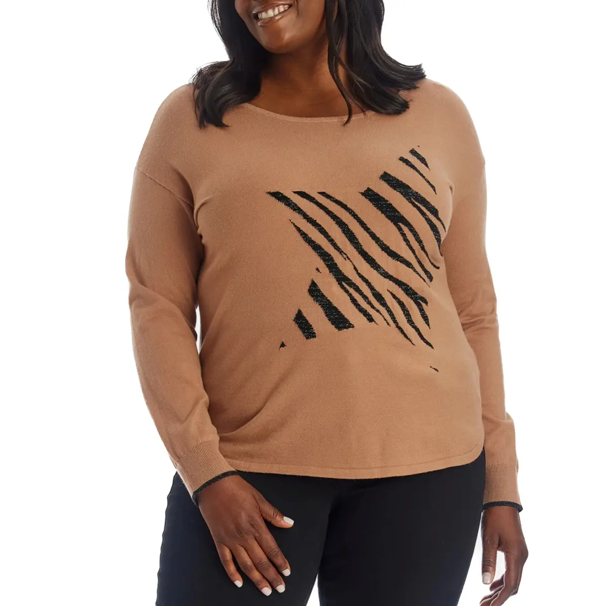 Adyson Parker Women's Plus Cozy Soft Knit Star Pullover Sweater 1