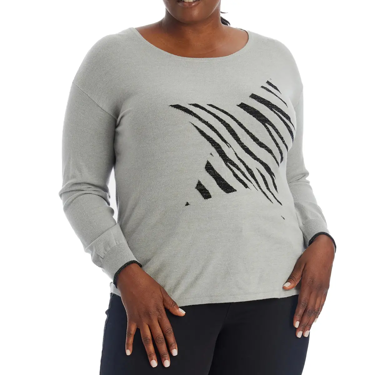 Adyson Parker Women's Plus Cozy Soft Knit Star Pullover Sweater 1