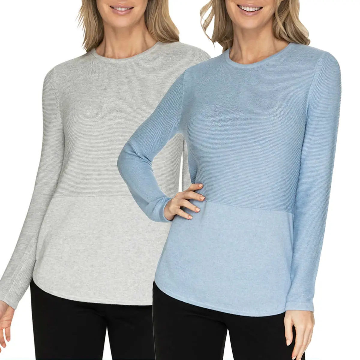 Advent Women's Lightweight Cotton Blend Textured Knit Tunic Sweater 1