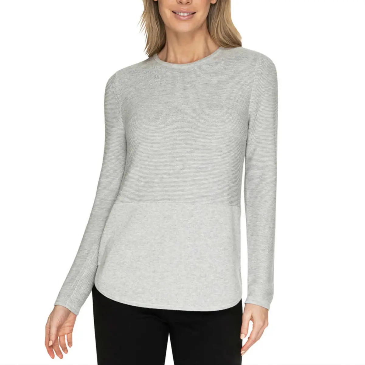 Advent Women's Lightweight Cotton Blend Textured Knit Tunic Sweater 1