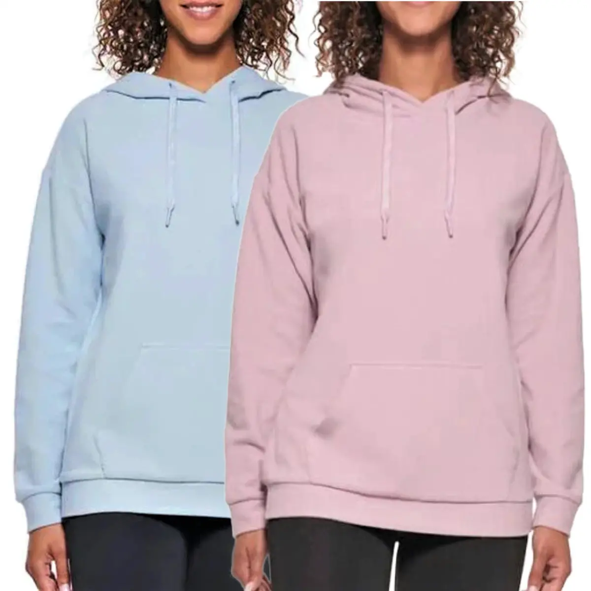 Andrew Marc Marc Ny Women's Cozy Cotton Blend Kangaroo Pocket Pullover Sweatshirt Drawstring Hoodie 1