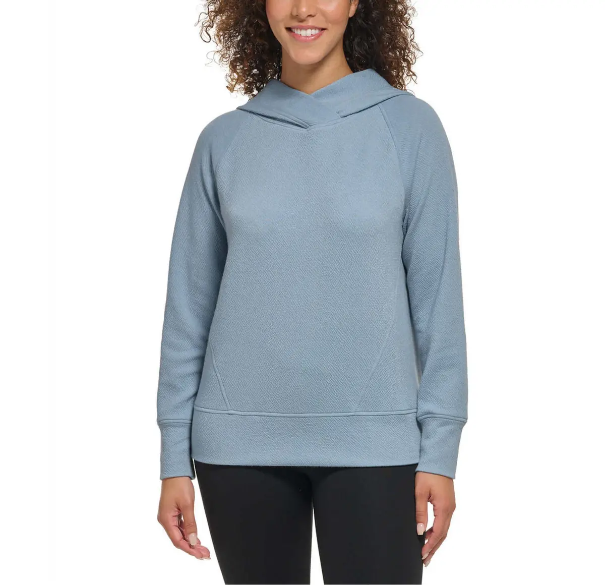 Andrew Marc Women's Relaxed Fit Lightweight Textured Hoodie 1