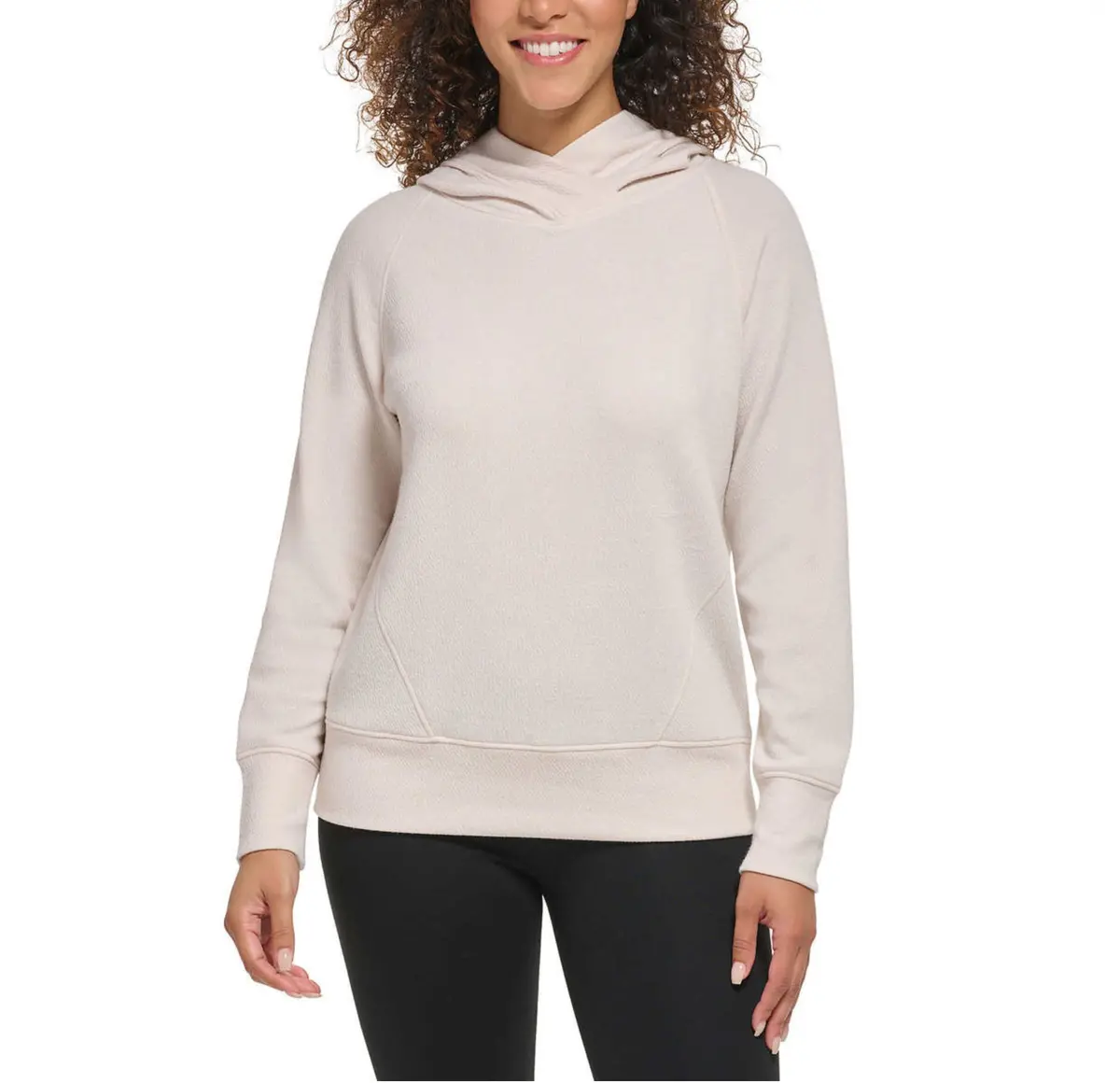 Andrew Marc Women's Relaxed Fit Lightweight Textured Hoodie 1