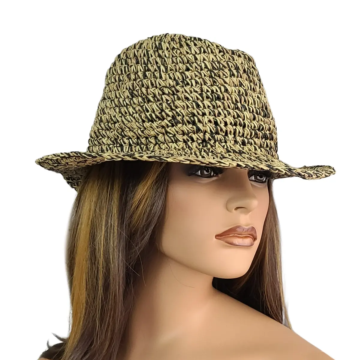 Asos Design Mixed Woven Straw Fedora Hat 1