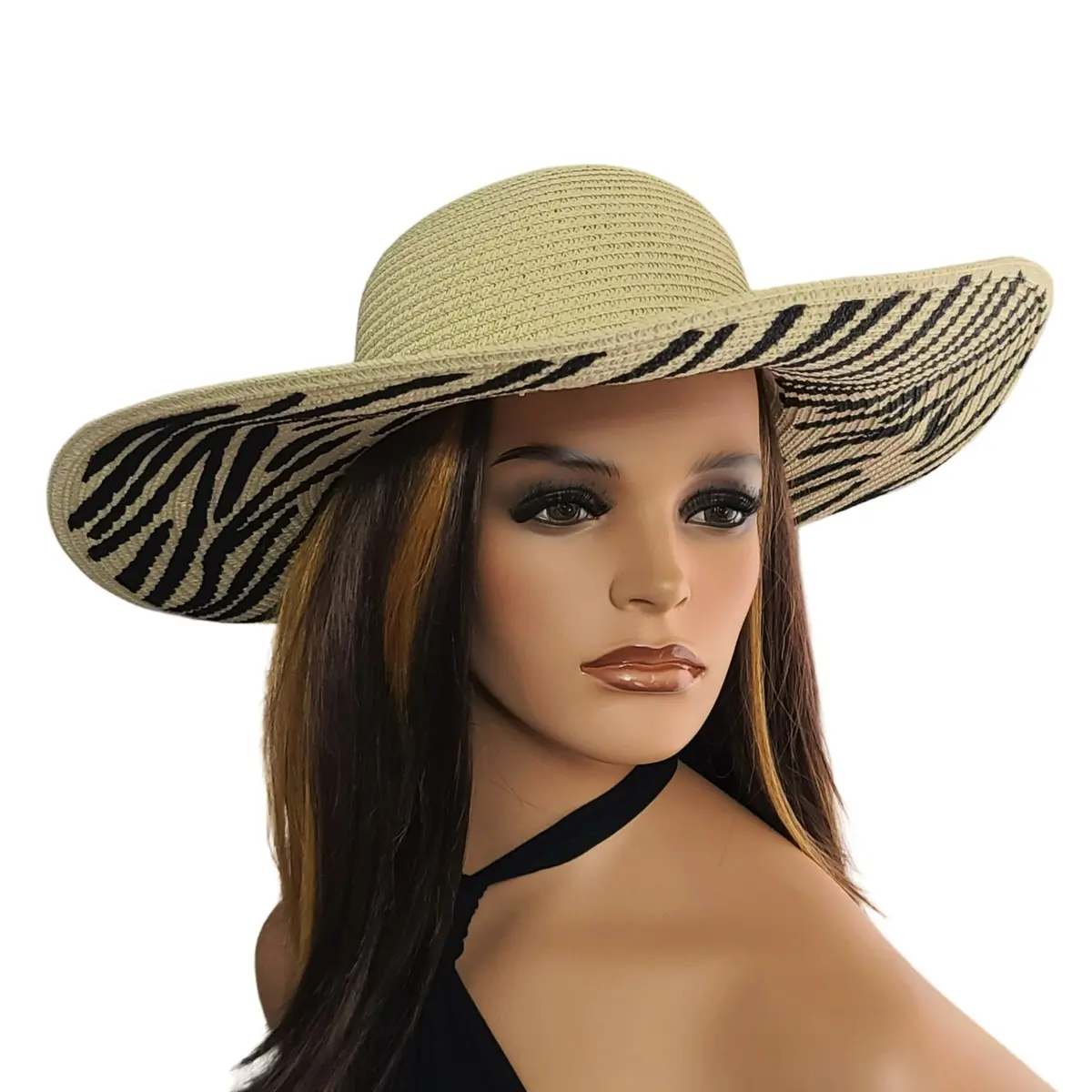 Asos Animal Print Wide Brim Beach Summer Straw Floppy Sun Hat 1