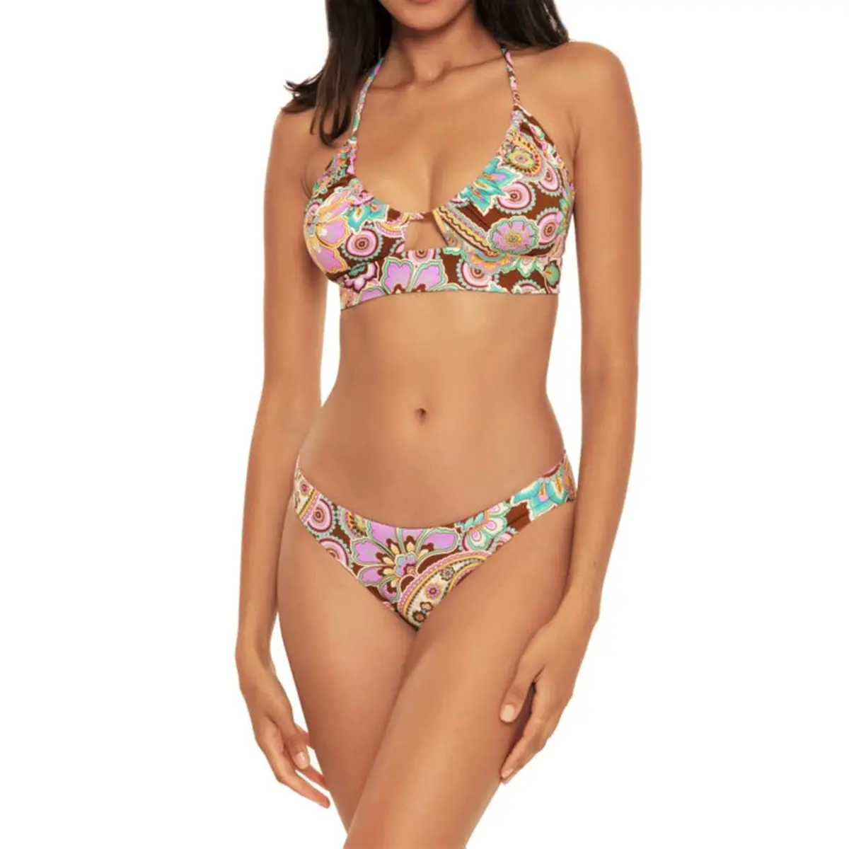 Becca Women's Floral Print Swim Top & Reversible Hipster Bikini Bottom Collection 1