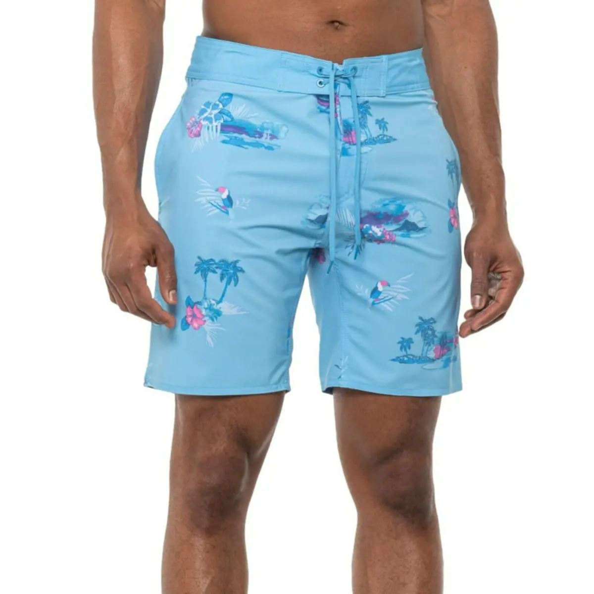 Burnside Men's Parrots Print Beach Trunks Swim Bottom Board Shorts 1