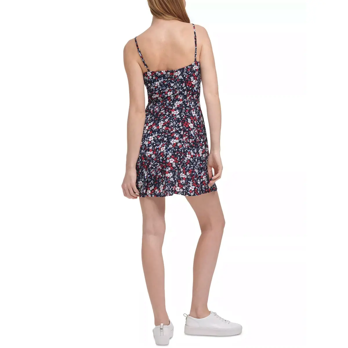 Calvin Klein Jeans Women's Floral Print Adjustable Strap Skater Mini Dress 3
