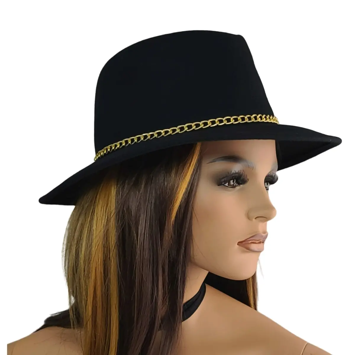Cintelli & Galluzzo Made In Italy Wool Chain Strap Felt Fedora Hat 1