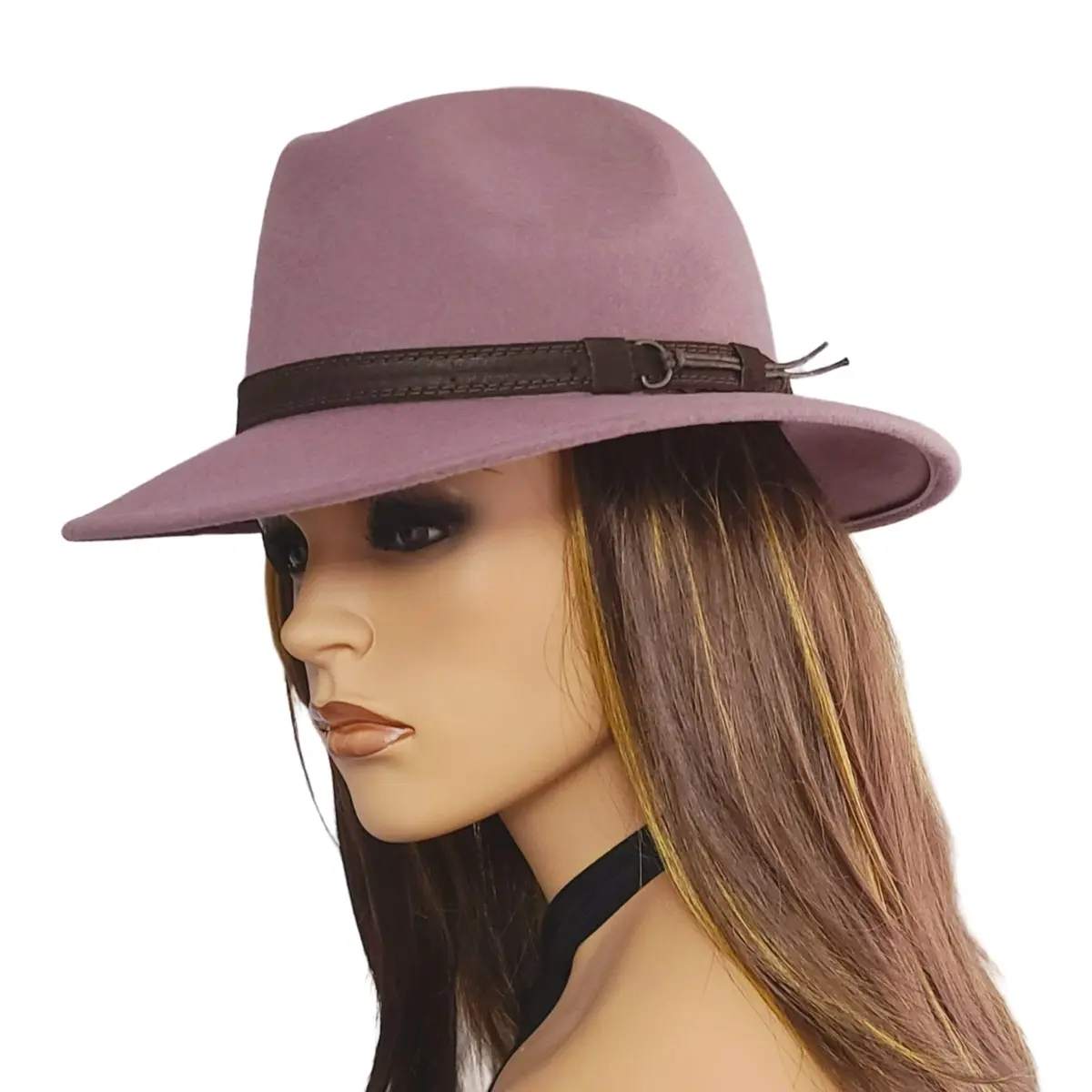 Cintelli & Galluzzo Made In Italy Wool Leather Trim Felt Fedora Hat 1