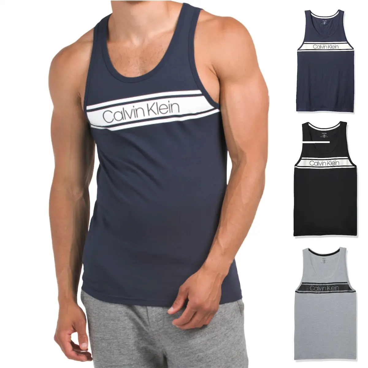 Calvin Klein Men's Vibration Logo Graphic Print Casual Active Tank Top 1