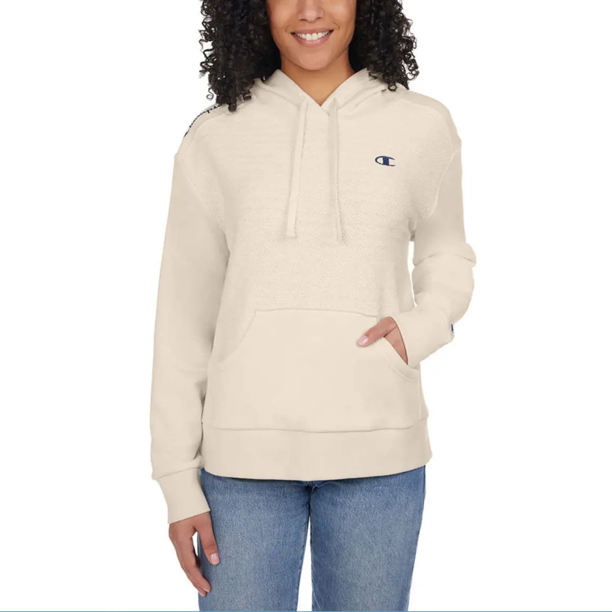 Champion Women's Kangaroo Pocket Herringbone Cotton Blend Hoodie 1