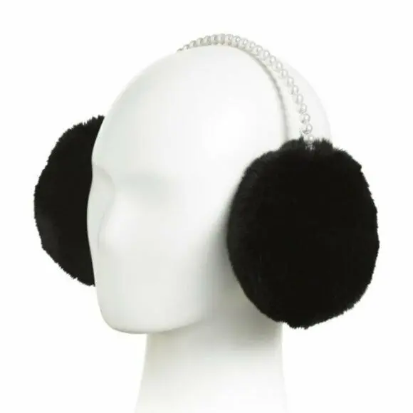 Christian Siriano Women's Pearl Band Faux Fur Earmuffs 2