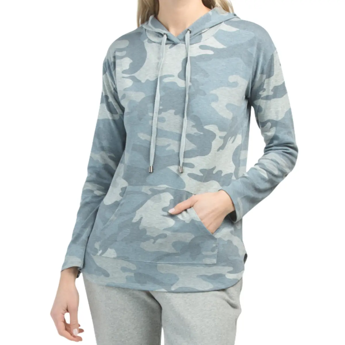 Cyrus Women's French Terry Camo Print Pullover Sweatshirt Casual Hoodie 1