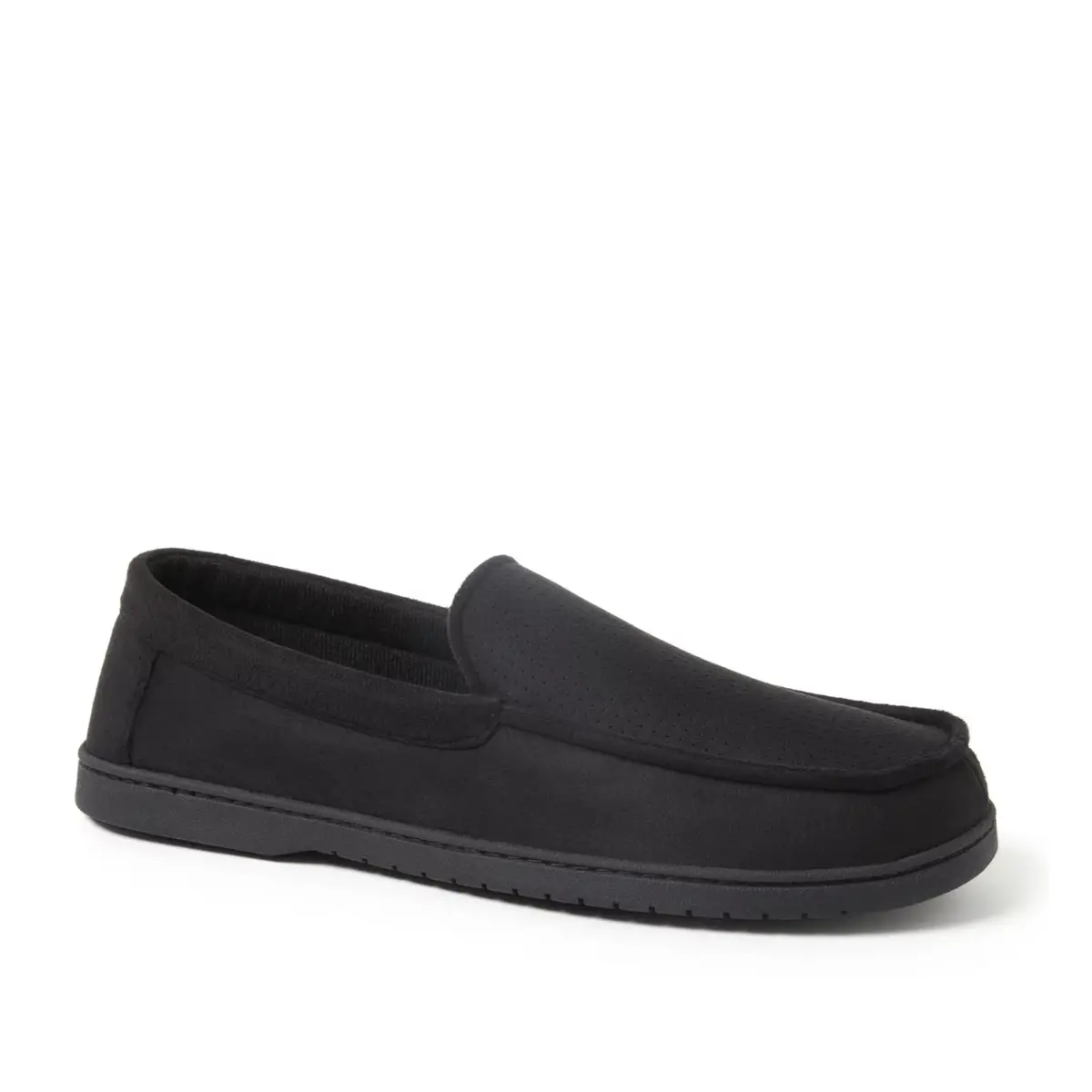 Dearfoams Men's Jason Perforated Microsuede Memory Foam Indoor Outdoor Moccasin Slippers 1