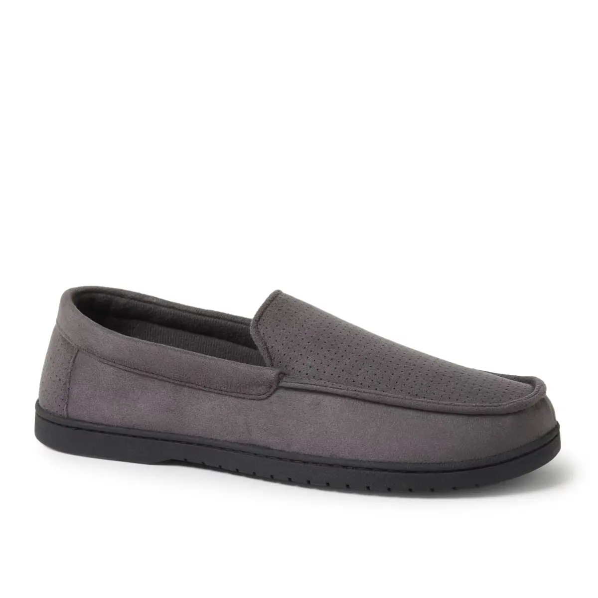 Dearfoams Men's Jason Perforated Microsuede Memory Foam Indoor Outdoor Moccasin Slippers 1