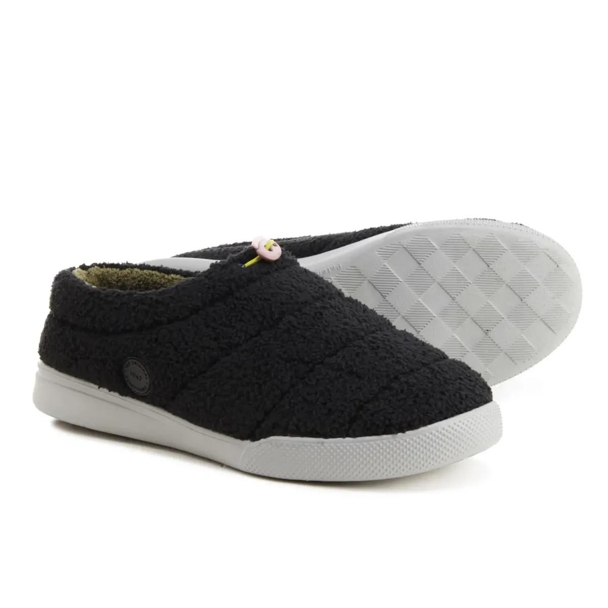 Dearfoams Men's Tatum Cozy Slippers Faux Fur Lining Indoor Outdoor Fleece Sport Lounge Clogs 1