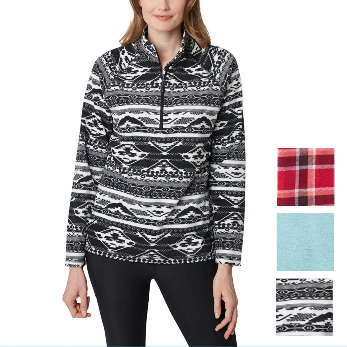 Eddie Bauer Women's Ultrasoft Mock Neck Quarter Zip Pullover Top 1