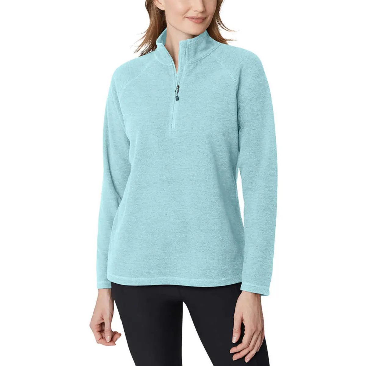 Eddie Bauer Women's Ultrasoft Mock Neck Quarter Zip Pullover Top 1