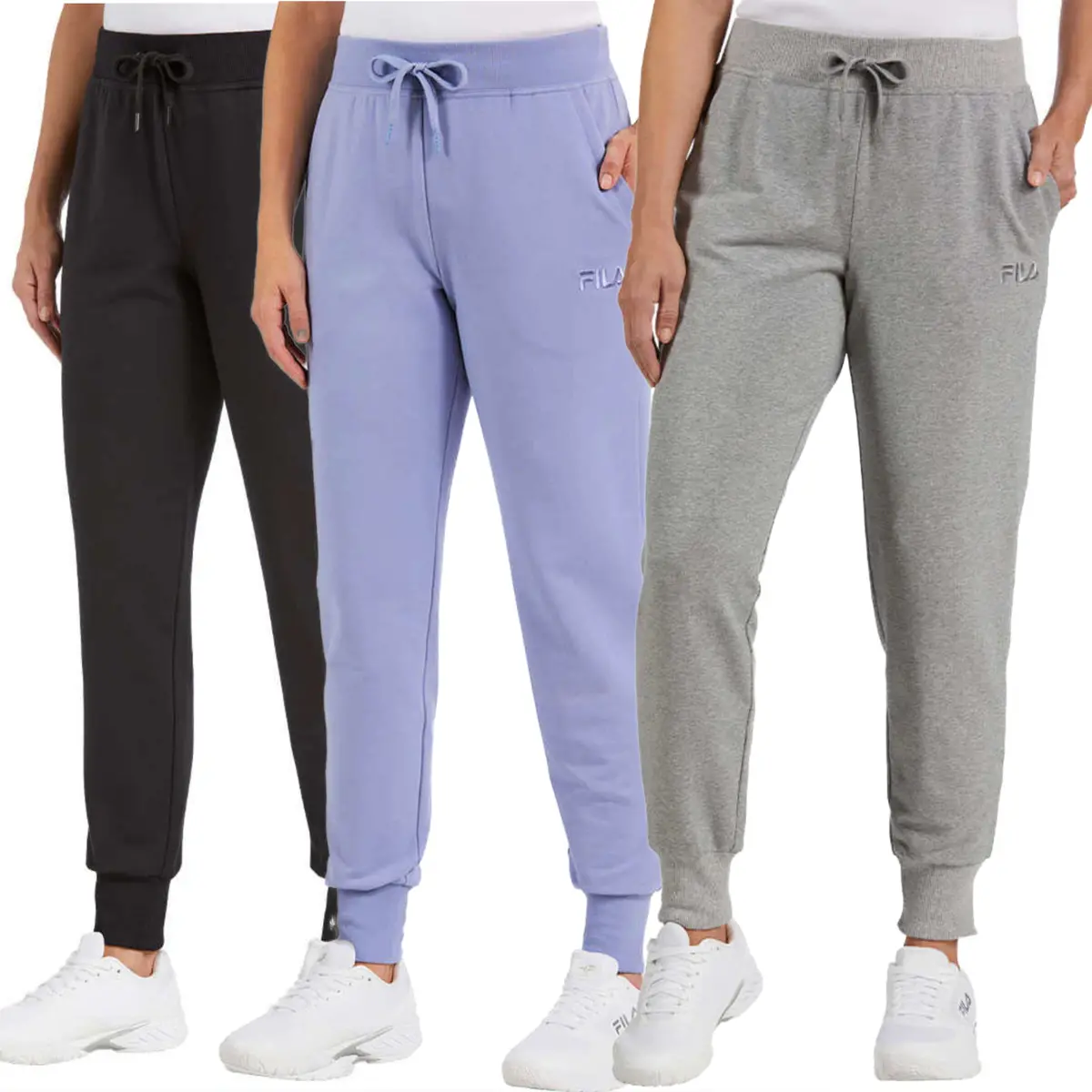 Fila Women's Soft Cotton Blend French Terry Active Pants Joggers 1