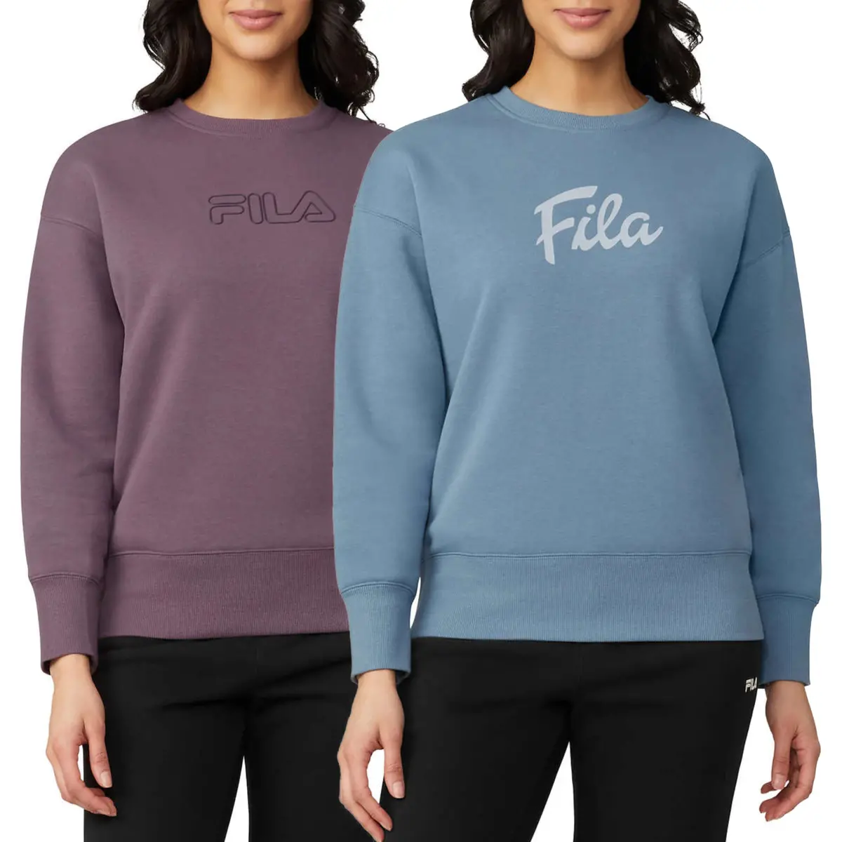 Fila Women's Chest Logo Cotton Blend Active Crewneck Sweatshirt Top 1