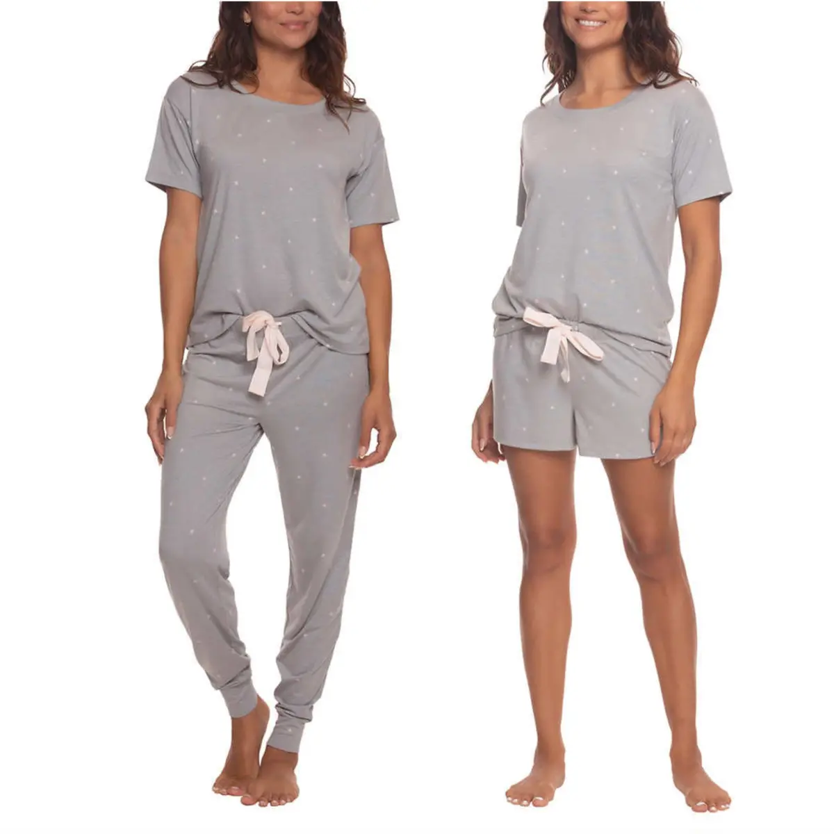 Felina Women's 3-Piece Soft Jersey T-Shirt, Shorts And Pants Pj Lounge Set 1