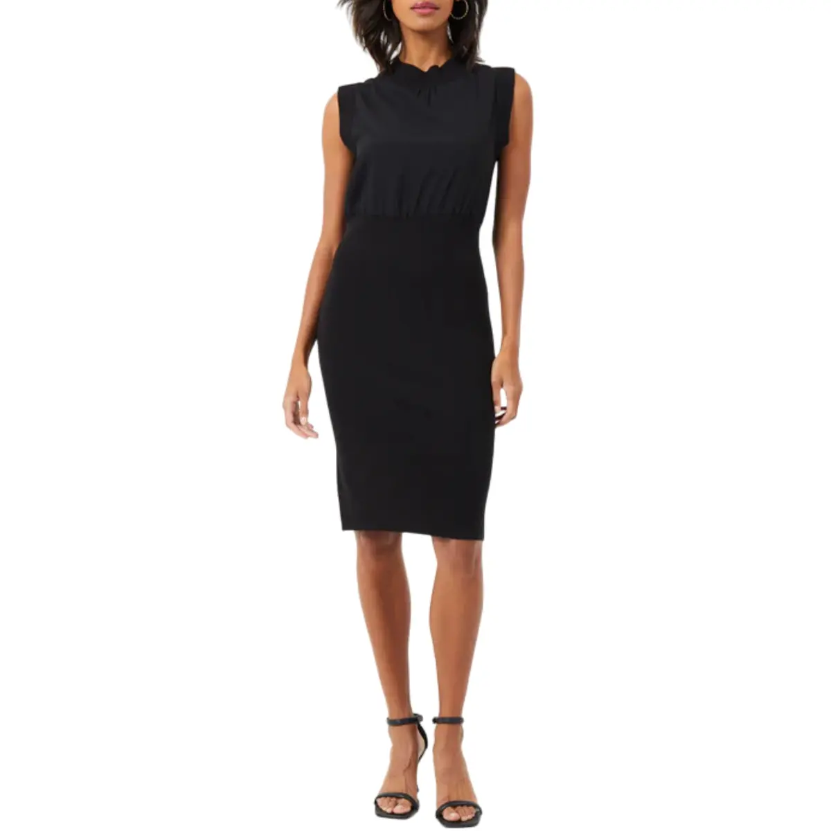 French Connection Women's Krista High Neck Sleeveless Knit Skirt Midi Dress 1