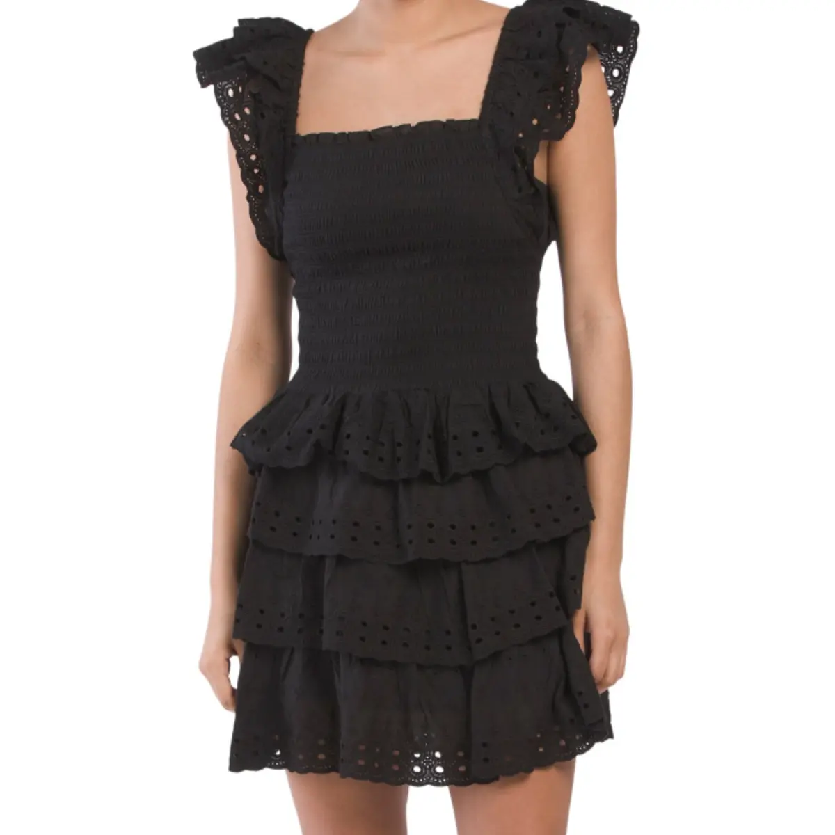 House Of Harlow Smocked Flutter Sleeve Top And Ruffle Mini Skirt Collection 1