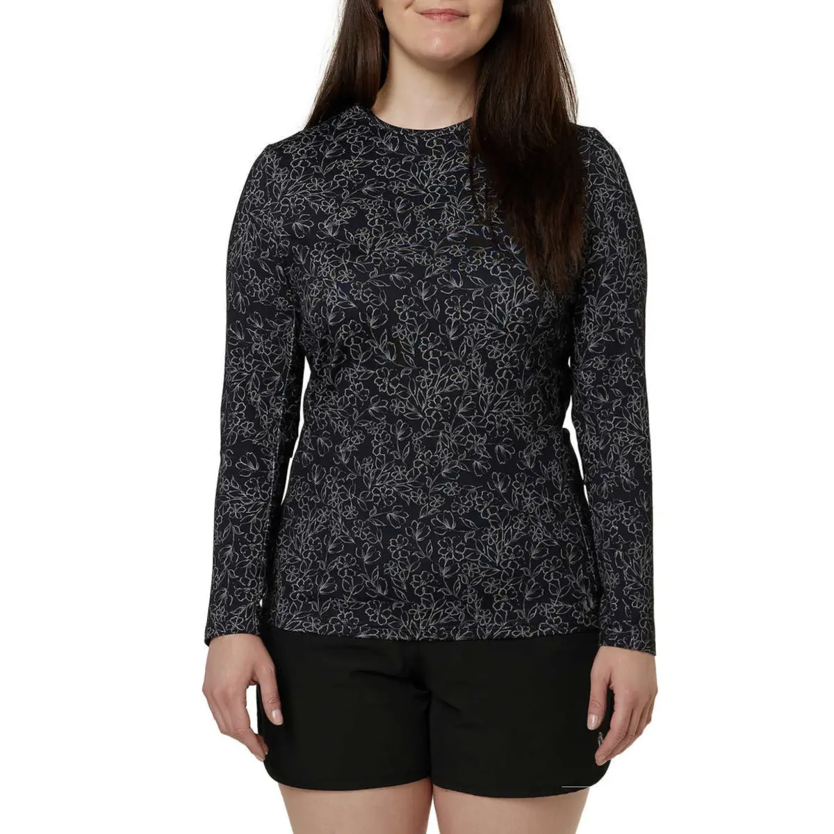Hang Ten Women's Quick-Dry Upf 50+ Protection Long Sleeves Front Pocket Sun Swim T-Shirt 1