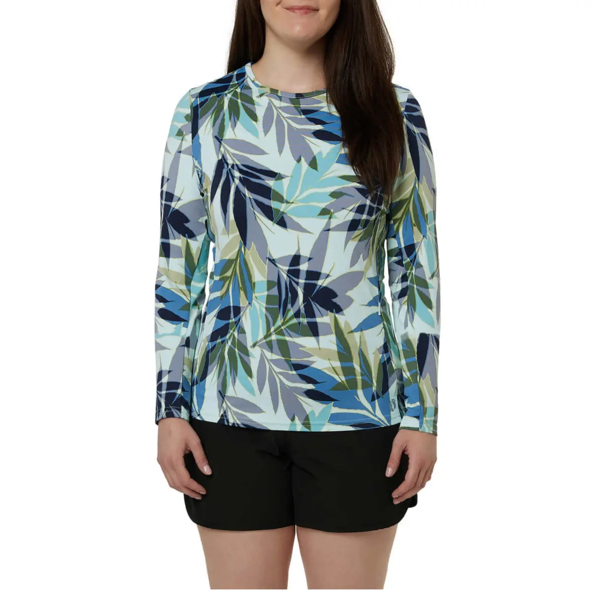 Hang Ten Women's Quick-Dry Upf 50+ Protection Long Sleeves Front Pocket Sun Swim T-Shirt 1