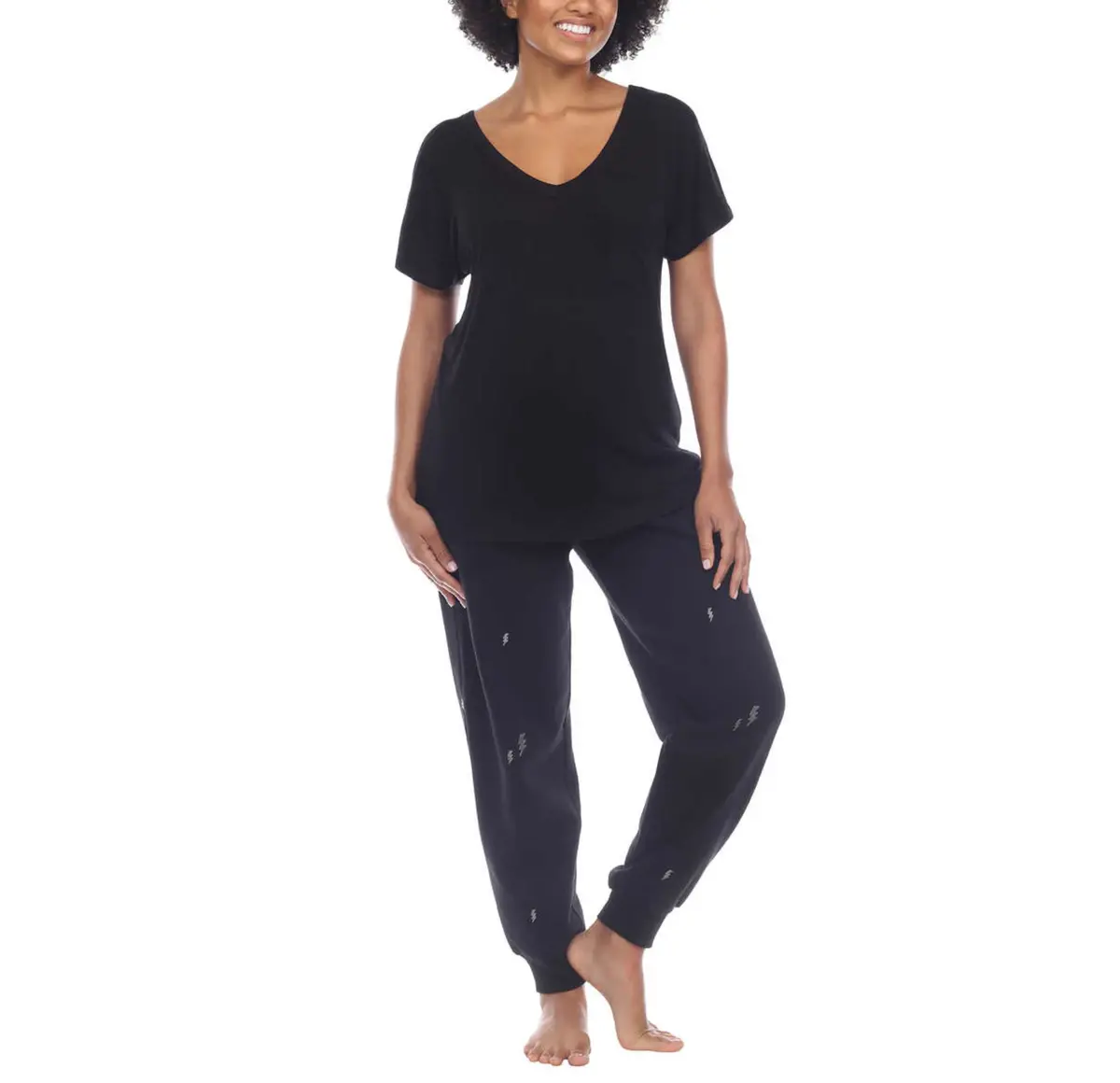 Honeydew Women's 2-Piece Pajama Cotton Blend Embroidered Top And Pants Lounge Set 1