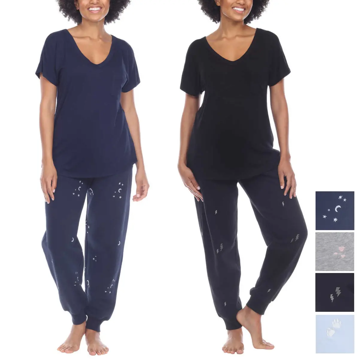 Honeydew Women's 2-Piece Pajama Cotton Blend Embroidered Top And Pants Lounge Set 1