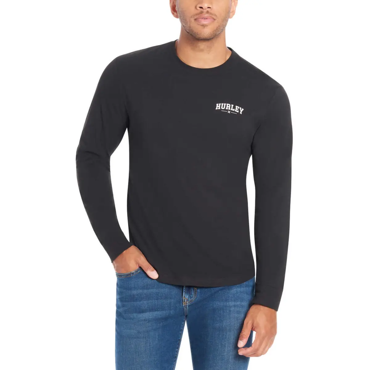 Hurley Men’S Long Sleeve Tee Lightweight Graphic Print T-Shirt 1