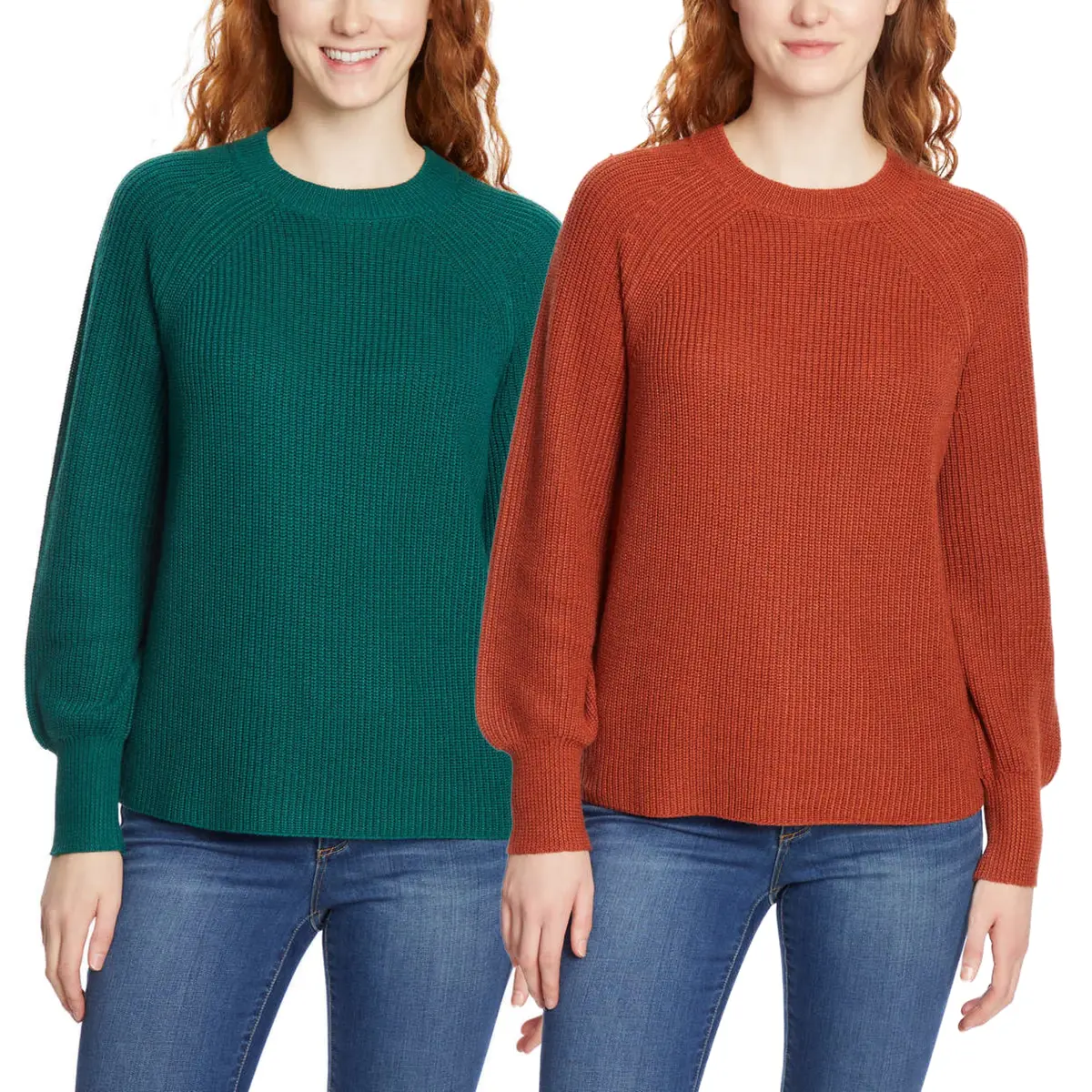 Jessica Simpson Women's Bell Sleeve Soft Rib Knit Top Relaxed Fit Sweater 1