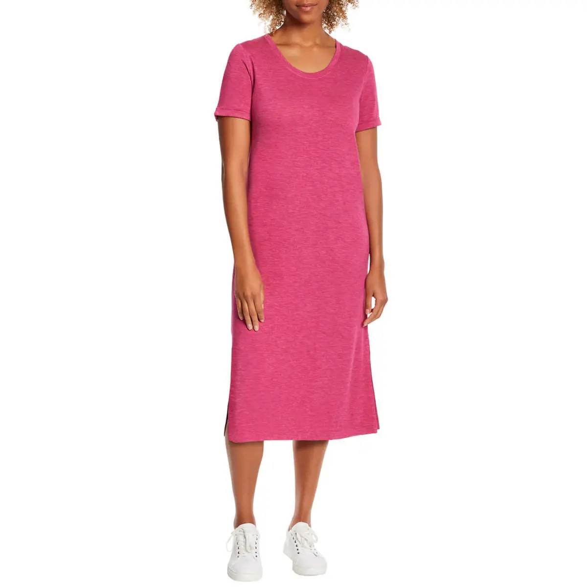 Jessica Simpson Women's Soft Jersey Side Slits T-Shirt Midi Dress 1
