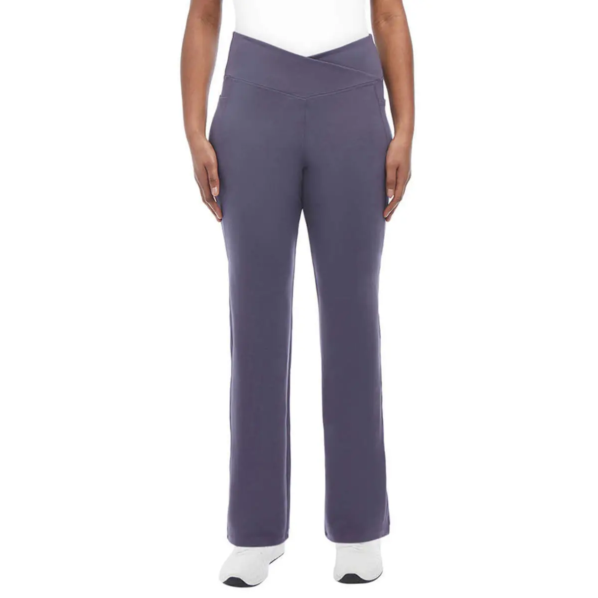 Jockey Women's High Waist Moisture Wicking Side Pockets Cross Waist Yoga Active Pants 1
